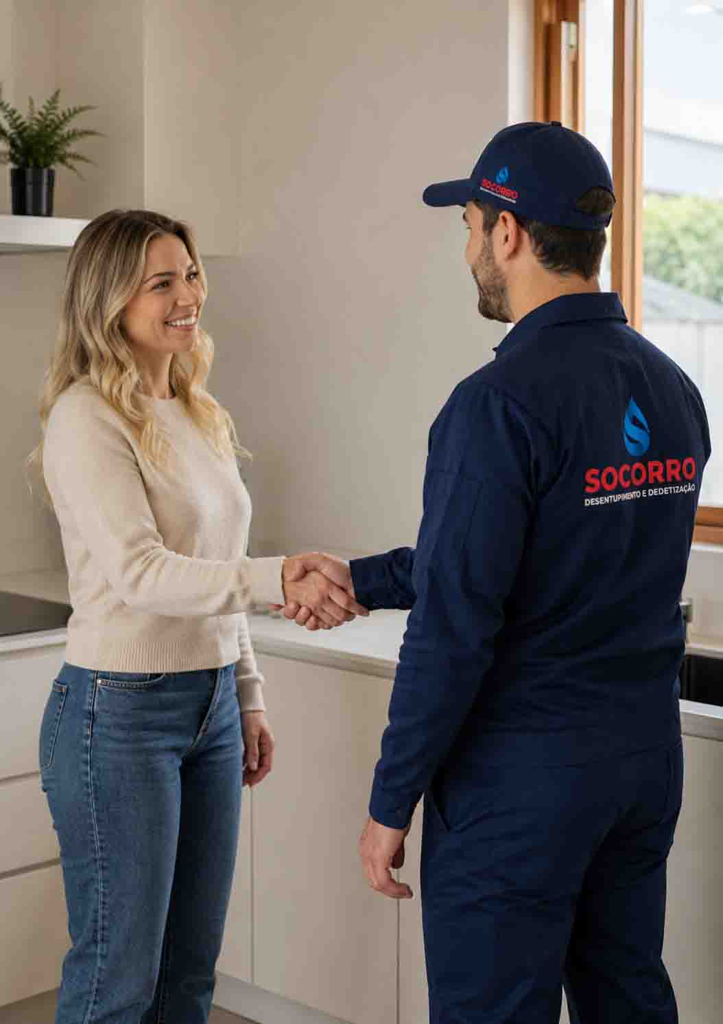 Equipe da Desentupidora em Biguaçu atendendo cliente em Biguaçu